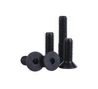 25-200 Uds M4 M5 M6 M8 L = 5~50mm óxido negro grado 10,9 clase DIN7991 aleación acero hexagonal cabeza plana tornillo CSK(M4X6 200pcs)