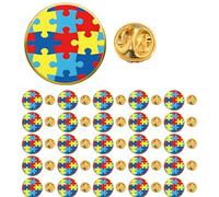 25/50/100 alfileres redondos de metal para sensibilización sobre el autismo, para ropa, mochilas, sombreros a granel, metal, sin gemas