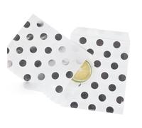 25/50/100pc bolsa de dulces Party Favor Bolsas de papel Chevron Polka Dot Stripe Print Paper craft Bakery Bag-silver dot 13x18cm-100pcs-as pic