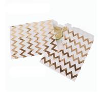 25/50/100pc bolsa de dulces Party Favor Bolsas de papel Chevron Polka Dot Stripe Print Paper craft Bakery Bag-gold wave 13x18cm-50pcs-as pic