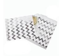25/50/100pc bolsa de dulces Party Favor Bolsas de papel Chevron Polka Dot Stripe Print Paper craft Bakery Bag-silver wave 13x18cm-50pcs-as pic