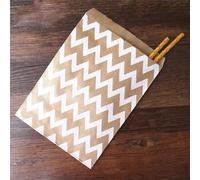 25/50/100pc bolsa de dulces Party Favor Bolsas de papel Chevron Polka Dot Stripe Print Paper craft Bakery Bag-Brown wave 13x18cm-100pcs-as pic