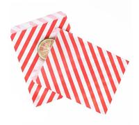 25/50/100pcs Bolsas de papel Bolsas de golosinas Bolsas de dulces Bolsas de lunares Navidad Boda Fiesta de cumpleaños Favores Suministros Bolsas de regalo-Raya roja 13x18cm,25pcs