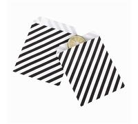 25/50/100pcs Bolsas de papel Bolsas de golosinas Bolsas de dulces Bolsas de lunares Navidad Boda Fiesta de cumpleaños Favores Suministros Bolsas de regalo-raya negra 13x18,25pcs