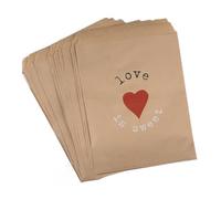 25/50/100pcs Bolsas de papel Bolsas de golosinas Bolsas de dulces Bolsas de lunares Navidad Boda Fiesta de cumpleaños Favores Suministros Bolsas de regalo-love is sweet 13x18,50pcs