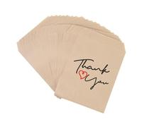 25/50 bolsas de papel kraft de agradecimiento de 13 x 18 cm para regalos de boda, bolsa de embalaje de galletas para invitados, fiesta de cumpleaños, bolsa de regalo (B06, 50 unidades)