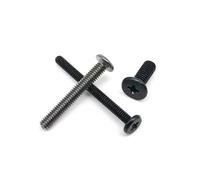 25/50 piezas M1.2 M1.4 M1.6 M2 M2.5 M3 M4 Mini Micro Pequeño Phillips Ultra Delgado Plano Oblea Cabeza Tornillo Perno Para(Black,3mm,M1.6 50pcs)