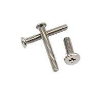 25/50 piezas M1.2 M1.4 M1.6 M2 M2.5 M3 M4 Mini Micro Pequeño Phillips Ultra Delgado Plano Oblea Cabeza Tornillo Perno Para(Silver,18mm,M4 25pcs)