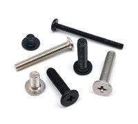 25/50 piezas M1.2 M1.4 M1.6 M2 M2.5 M3 M4 Mini Micro Pequeño Phillips Ultra Delgado Plano Oblea Cabeza Tornillo Perno Para(Black,3mm,M4 25pcs)