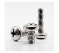 25/50 Uds M1 M1.2 M1.4 M1.6 M2 M2.5 M3 M4 M5 M6 M8 Micro pequeño 304 Acero inoxidable Cruz Pan tornillo de cabeza redonda(18mm,M1.6 50pcs)