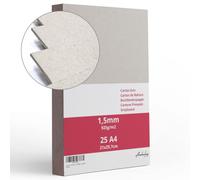 25 A4 Cartón Gris 1,5mm grosor - Tamaño 21x29,7cm - Cartón piedra A4 para encuadernar de 925gsm/m2 - Cartón prensado - Cartón para encuadernar - Manualidades - Scrapbooking
