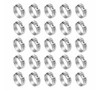 25 abrazaderas de escape ajustables, de acero inoxidable de una sola oreja, abrazaderas de manguera sin escalonamiento, banda de clip para manguera de escape, accesorio de tubería de agua (20,3 mm