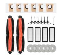 25 accesorios para robot aspirador Xiaomi X20 Max / X20 Pro, piezas de repuesto 2 cepillos principales, 6 almohadillas de limpieza, 6 bolsas para el polvo, 6 cepillos laterales, 4 filtros HEPA, 1