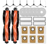 25 accesorios para Xiaomi X20 Max / X20 Pro robot aspirador, piezas de repuesto 2 cepillo principal 6 bolsas de polvo 6 almohadillas de limpieza 4 filtros HEPA 6 cepillos laterales 1 accesorio de
