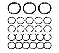 25 anillos negros para cortina de ducha, anillos de cortina de apertura en forma de C, ganchos para cortina, anillos de cortina de ducha de 40 mm de diámetro interior, adecuados para baño, dormitorio,