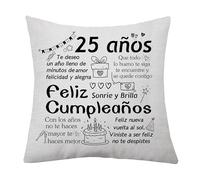 25 Años Funda de Cojín Inspiradora - Regalo de Cumpleaños para Mujeres, Hombres, Chicas, Chicos, Hijos, Hijas, Amigas, Padres y Abuelos (25)