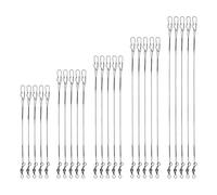 25 avances de acero inoxidable para pesca, kit de accesorios de 5 tamaños (10 cm/15 cm/20 cm/25 cm/30 cm) con pivotes y líderes antimordedura para montajes cebos agua salada y dulce