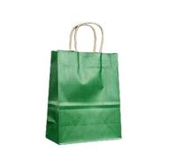 25 bolsas de papel colorido de mano, bolsas de regalo para fiestas de vacaciones, bolsas de compras de joyas, regalos de boda para Navidad, día de San Valentín (verde, 25 unidades, 32 x 11 x 27 cm)