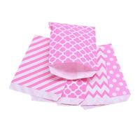 25 bolsas de papel kraft multicolor con diseño de lunares y chevron for galletas, recuerdos de fiesta(Mix Rose red)