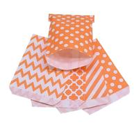 25 bolsas de papel kraft multicolor con diseño de lunares y chevron for galletas, recuerdos de fiesta(Mix Orange)