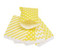 25 bolsas de papel kraft multicolor con diseño de lunares y chevron for galletas, recuerdos de fiesta(Mix Yellow)