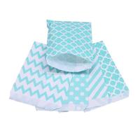 25 bolsas de papel kraft multicolor con diseño de lunares y chevron for galletas, recuerdos de fiesta(Mix Teal)