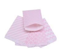 25 bolsas de papel kraft multicolor con diseño de lunares y chevron for galletas, recuerdos de fiesta(Mix Light pink)