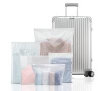 25 bolsas de viaje de plástico transparente con cremallera, bolsa organizadora de maleta, bolsa reutilizable transparente para envolver ropa, ropa interior, zapatos, cosméticos