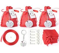 25 bomboneras de graduación rojas, 25 bolsas de yute + 25 llaveros con frase motivacional + 25 tarjetas de graduación + 1 cinta roja, ideas de regalo para fiestas de graduación, confeti, adornos y