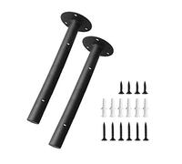 25 c m 2PC Soporte Para Estante Estanterías De Metal Soporte De Pared Balda Flotante Multiuso Decorativo Estilo Industrial Retro Negro, Escuadras Baldas De Hierro Pared Montaje De Bricolaje (Redondo)