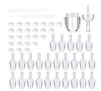 25 cajas de labios de plástico vacías con forma de peine de miel, 6 ml, mini contenedores de labios transparentes, recargables, con 2 embudos de plástico, para mujeres y niñas,