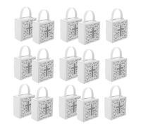 25 Cajas de Obsequio white con Asas en Forma de Cruz Hueca Cajas para Dulces y Recuerdos Religiosos Bodas y Fiestas de Comunión Embalaje Portátil para Eventos de Iglesia
