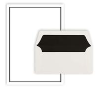 25 cartas de condolencia A4 con sobre, DIN largo, 22 x 11 cm, borde negro, diseño sencillo atemporal, calidad prémium para anuncio de luto