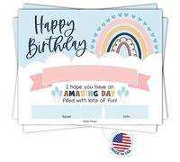 25 certificados de cumpleaños bohemios para niños, regalos de cumpleaños en el aula, certificados de feliz cumpleaños para estudiantes, premios de cumpleaños para estudiantes, suministros de aula para