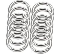 25 Cierres de Resorte de Metal con Forma de Anillo tórico for joyería DIY, mosquetón Redondo Que se Puede Abrir, Llavero, Clip for Bolso, Gancho, Hebilla for Cadena de Perro, Conector.(Silver,32mm)
