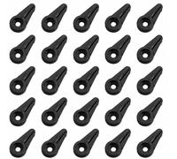 25 clips de plástico para paneles de vidrio, clips de retención de vidrio, accesorios para fijar ventanas y puertas de gabinete de vidrio (negro)