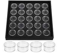 25 Compartimentos Caja Organizadora para Uñas y Tapa Transparente | PVC y Esponja, Formato Plano Negro, para Taller y Cajón, Fácil Identificación