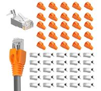 25 conectores RJ45 CAT 7 CAT 6A, enchufe de red cat7 con soporte roscado y protección contra torceduras, conector LAN para cable de tendido AWG23 POE, conector modular Cat7 para Switch/TV/PS4/ADS