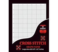 25 count cross stitch graph paper: Large Easy-to-Read Grid Notebook for Design, Planning & Practice | 100 Pages | 8.5” × 11”
