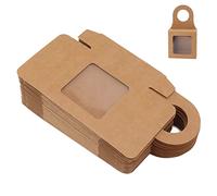25 Count Kraft Paper Wine Bottle Boxes, Small Hanging Boxes with Transparent Window Favor Wine Accessory Sets for Valentines Christmas