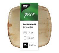 25 cuencos de hoja de palma pura 350 ml 4,5 cm x 17 cm x 17 cm natural cuadrado