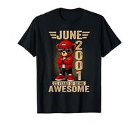 25 de Junio Cumpleaños Hombres Mujeres 2001 Impresionante Oso de Peluche Camiseta