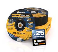 25 discos de corte de metal de 230 x 2 x 22,23 mm - El disco de corte Metal Racer by AMBOSS WERKZEUGE es adecuado para acero y acero inoxidable