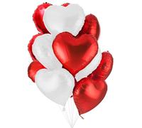 25 Globos Corazón Rojo Blanco Helio o Aire Decoración Romantica para el Día de San Valentín Bodas Nupcial Aniversario y Compromiso