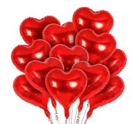 25 Globos Corazón Rojo de Foil Aluminio con Helio para Decoración Bodas San Valentín Aniversario Compromiso y Fiestas Románticas con Temática Amorosa