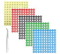 25 hojas 1-100 dígitos etiqueta engomada número etiquetas, pegatinas numeradas, etiquetas adhesivas impermeables para clasificación, almacenamiento, clasificación, suministros escolares