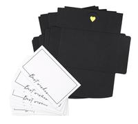 25 hojas 10.5 * 7CM pequeñas de sobres con 25 hojas tarjetas,tarjetas en blanco,sobres de letras pequeños con cierre de corazón,Tarjetas de Felicitación,Sobres de Bricolaje(Best Wish)