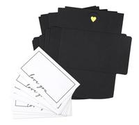 25 hojas 10.5 * 7CM pequeñas de sobres con 25 hojas tarjetas,tarjetas en blanco,sobres de letras pequeños con cierre de corazón,Tarjetas de Felicitación,Sobres de Bricolaje(Love You)
