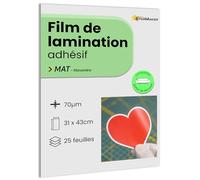25 hojas A3, 30.7 x 43 cm, Láminas de laminación en frío MATE - Película plastificadora autoadhesiva para fotos y pegatinas - Compatible con plotter de corte
