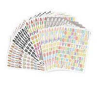 25 hojas de pegatinas de letras pequeñas del alfabeto de 0,5 pulgadas, con símbolos numéricos, multicolor, autoadhesivas, impermeables, para álbumes de recortes, diarios, tarjetas, collages (Virgo)